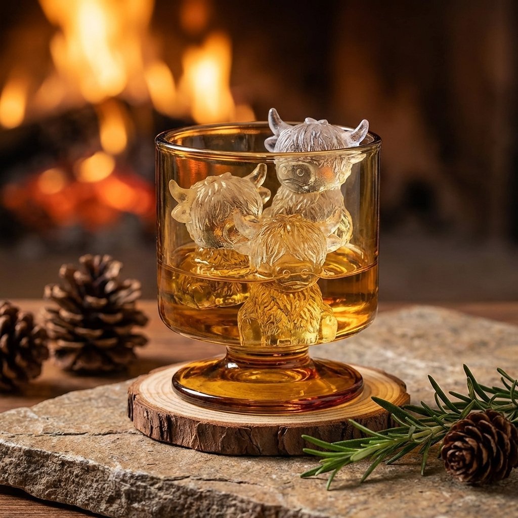 🐮 Mini Highland Cow Ice Cube Mold – Cute 3D Ice for Drinks, Parties & Gifts