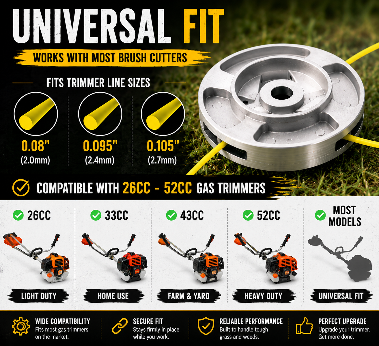 Universal trimmer head compatibility