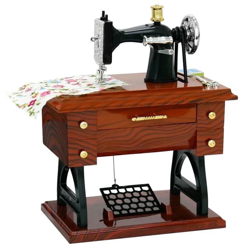 🎶Time Limit Sale 50% OFF - Wood Mini Sewing Machine Music Box