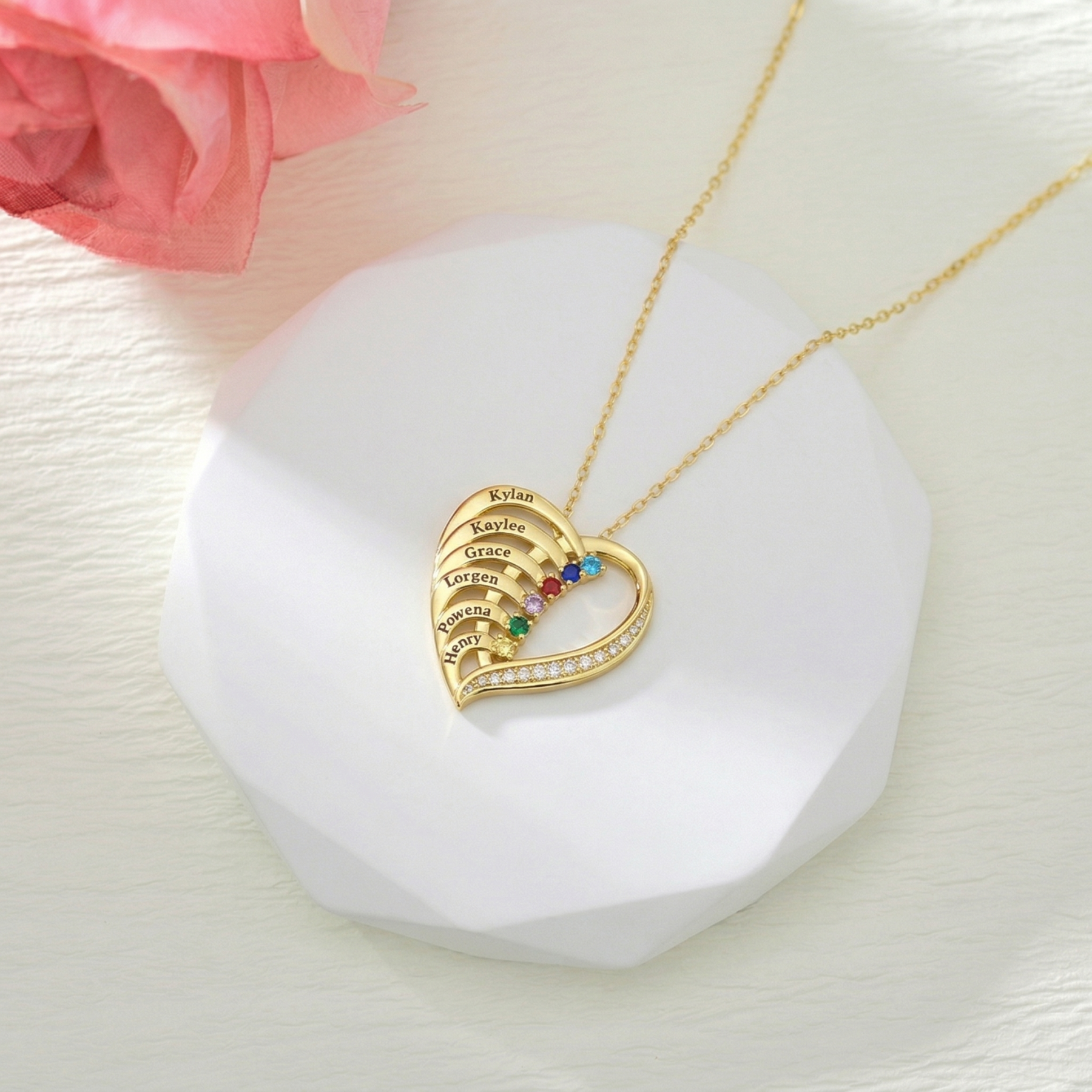 "Our Family's Heart" - Customized Heart Necklace