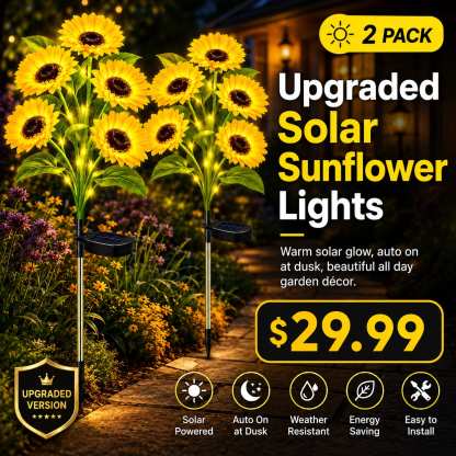 🌻✨ Solar Sunflower Garden Lights- Realistic Warm Glow