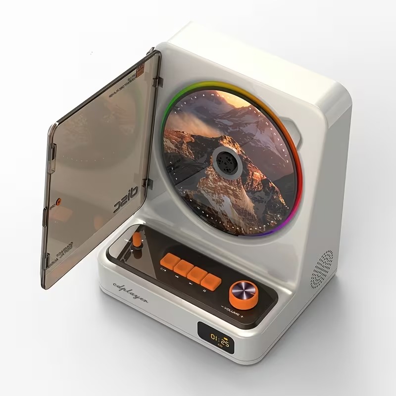 🎵 Portable CD Player with USB Playback, LED Ambient Lights & Stereo Sound — Perfect Gift for Music Lovers 🎁
