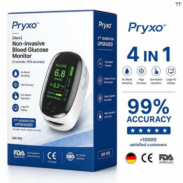 2026 Pryxo™ GM-100 Non-Invasive Monitor – 5 Seconds / 99% Accuracy