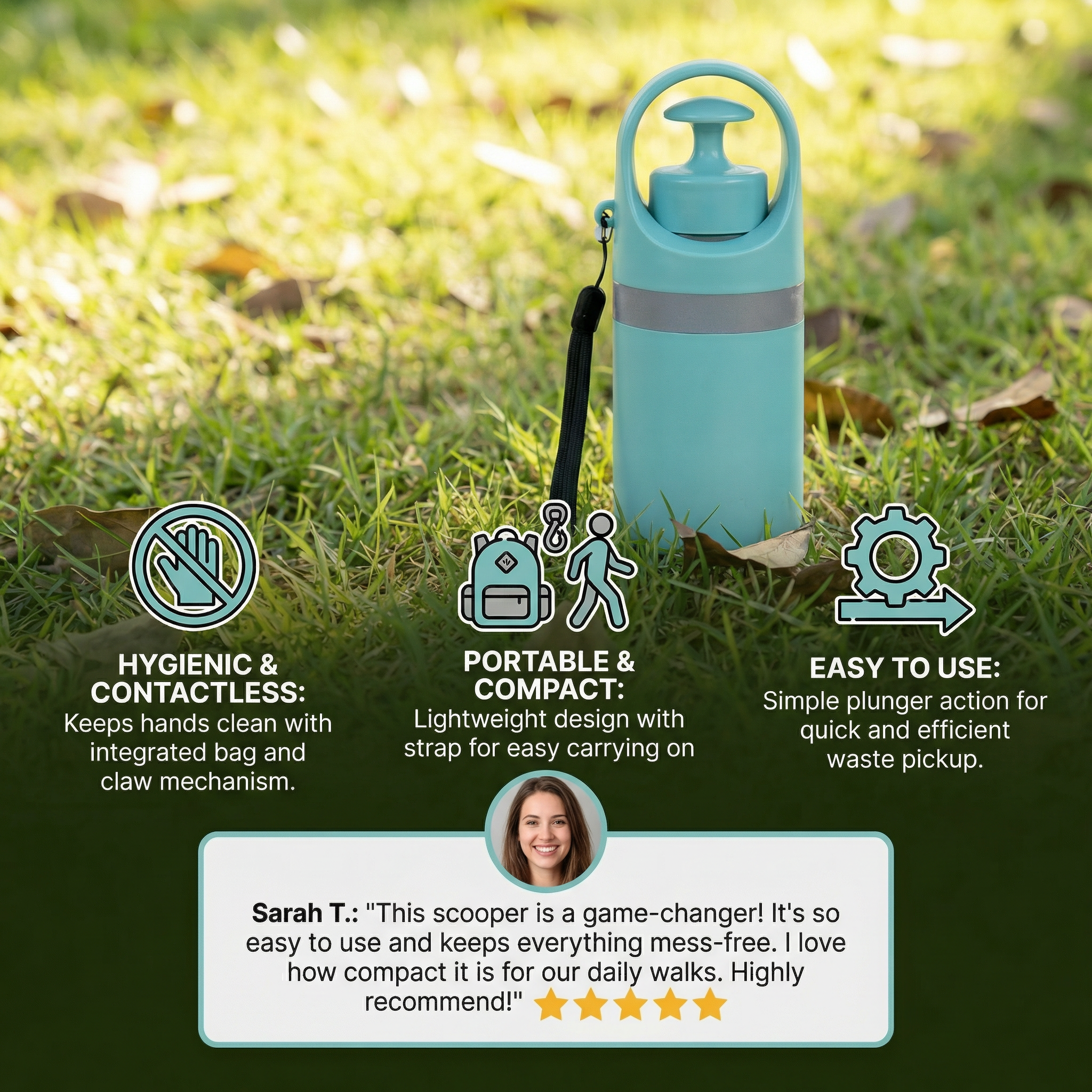 Dog Poop Scooper with Bags – Portable Outdoor Cleaning Set