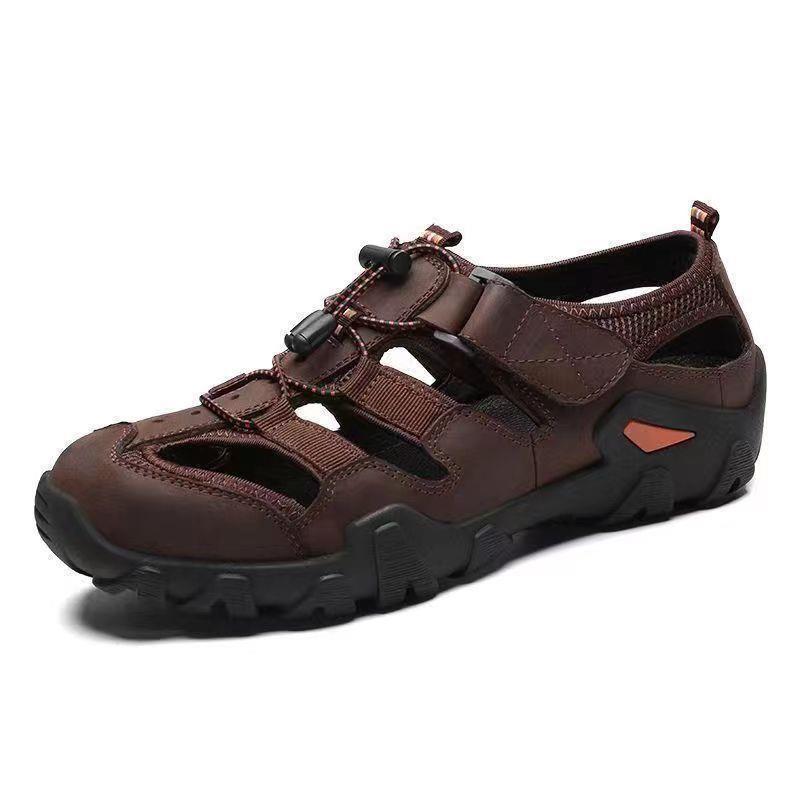 Premium Leather Fisherman Sandals for Men – Breathable Summer Walking Shoes
