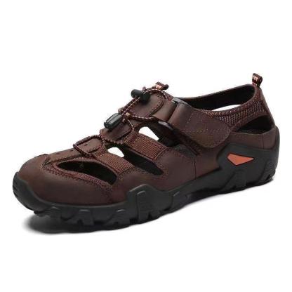 Premium Leather Fisherman Sandals for Men – Breathable Summer Walking Shoes