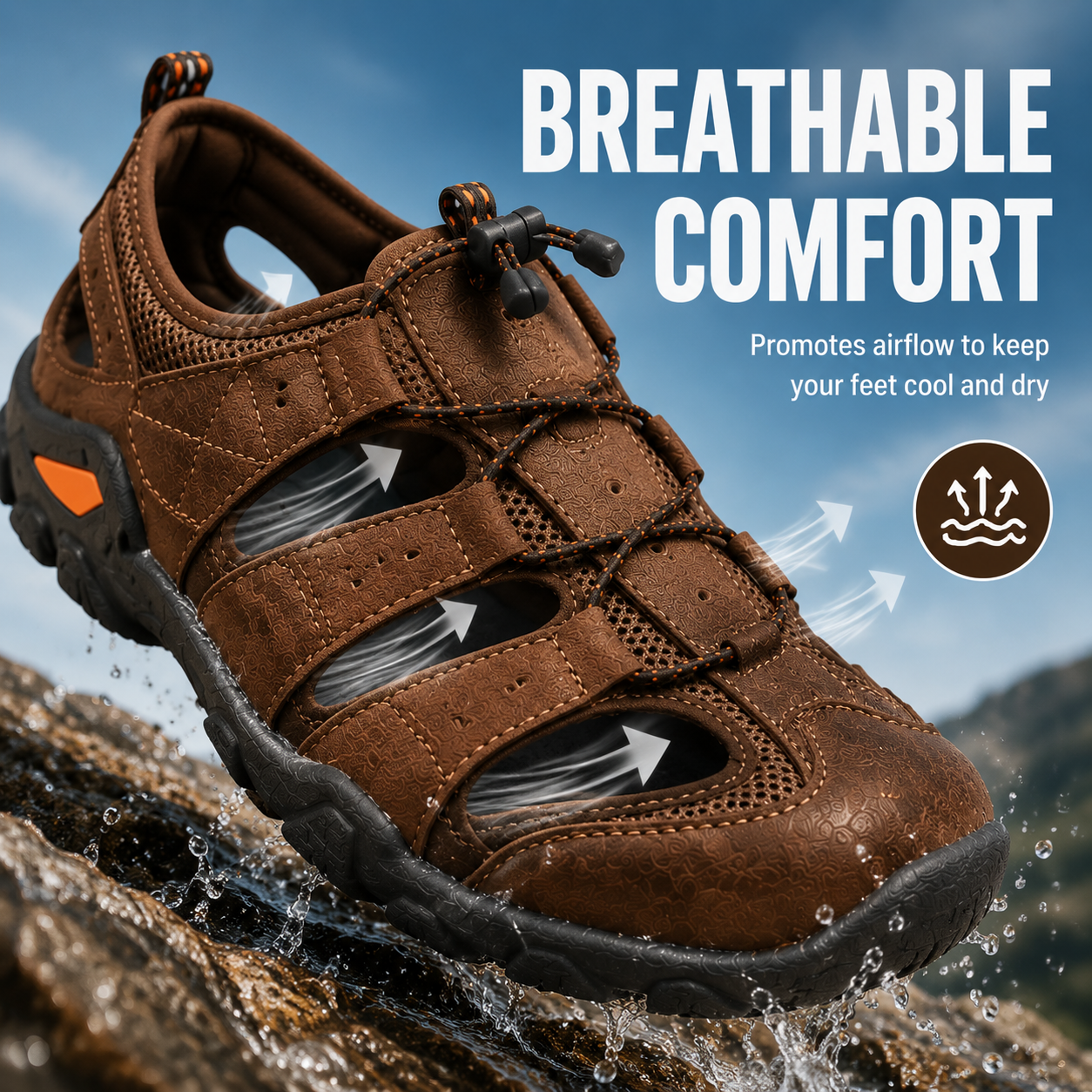Premium Leather Fisherman Sandals for Men – Breathable Summer Walking Shoes