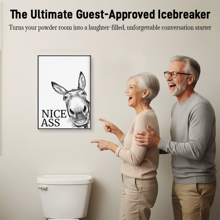 🐴"Nice Ass!"Donkey Art - The Funniest Upgrade for Your Bathroom
