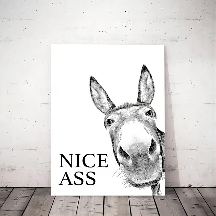 🐴"Nice Ass!"Donkey Art - The Funniest Upgrade for Your Bathroom