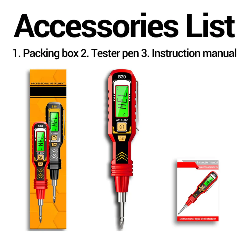Non-Contact Voltage Tester with LCD Display