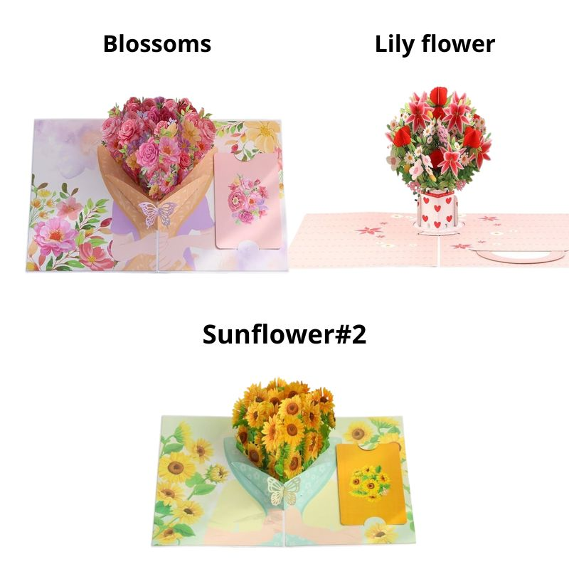🌹3D Pop Up Flower Bouquet Greeting Card