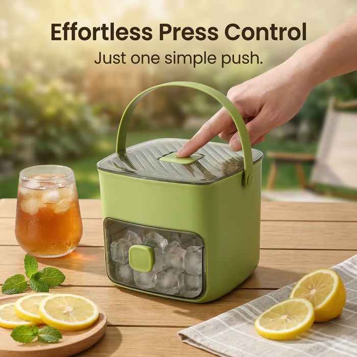 2-in-1 Large Capacity Ice Maker & Storage Bin Set