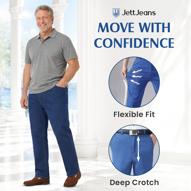 JettJeans3 - Men's Classic Straight Fit Stretch Jeans