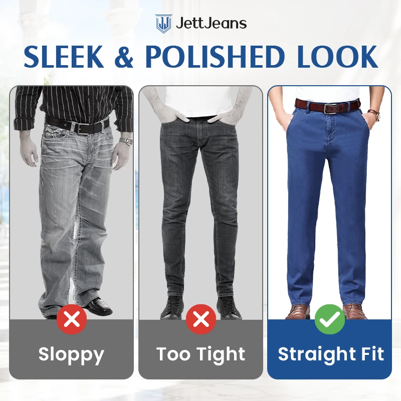 JettJeans3 - Men's Classic Straight Fit Stretch Jeans