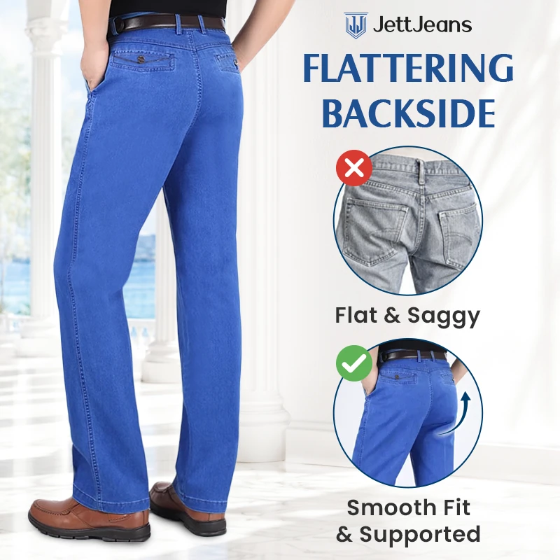 JettJeans3 - Men's Classic Straight Fit Stretch Jeans