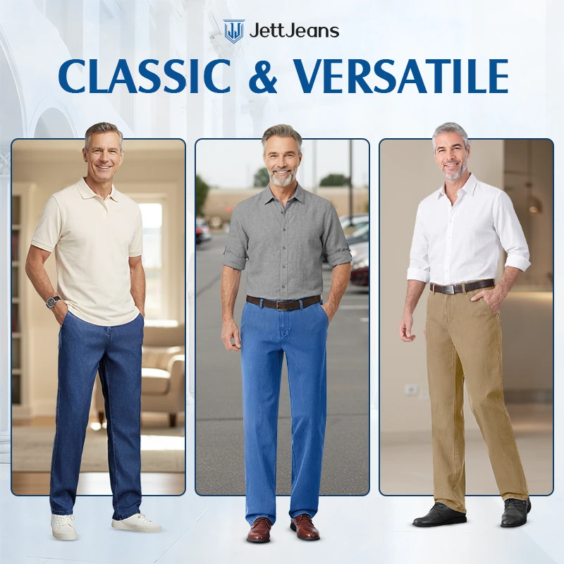 JettJeans3 - Men's Classic Straight Fit Stretch Jeans
