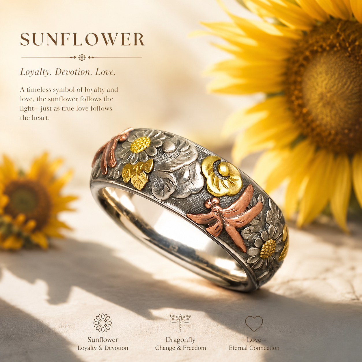🔥Limited Edition - Vintage Sunflower Ring
