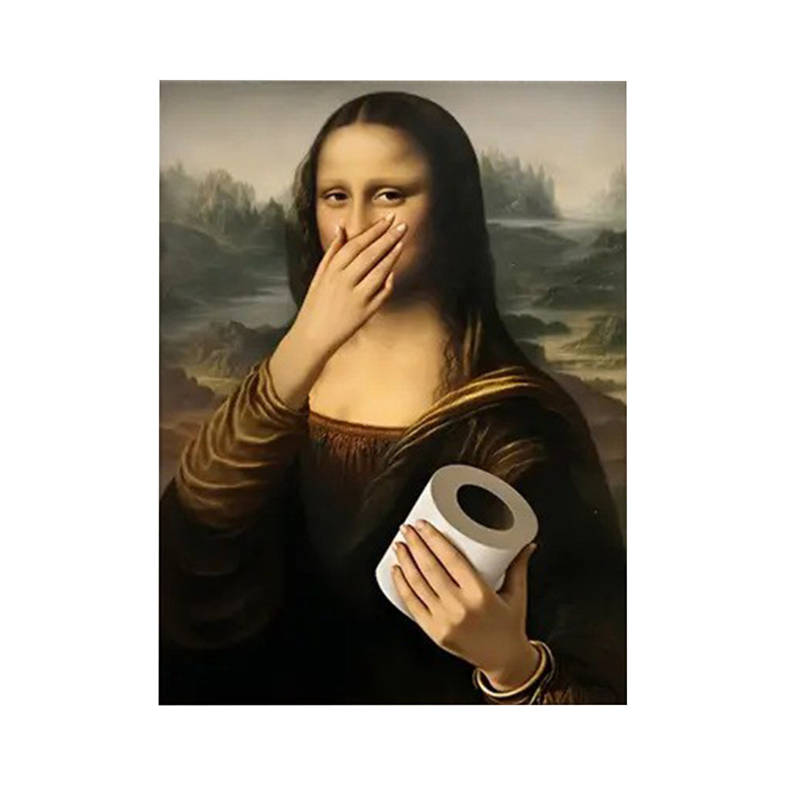 🎁 Black Friday Special 49% Off🎨🧻Funny M*na Lisa Bathroom Art - Add Some Holiday Laughs! 😂