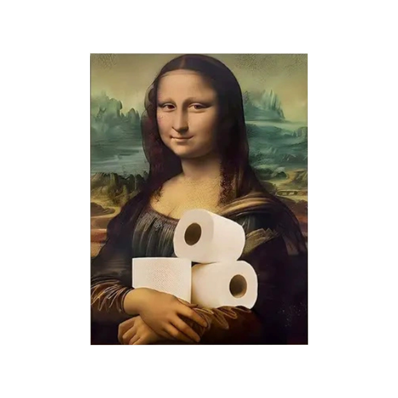 🎁 Black Friday Special 49% Off🎨🧻Funny M*na Lisa Bathroom Art - Add Some Holiday Laughs! 😂