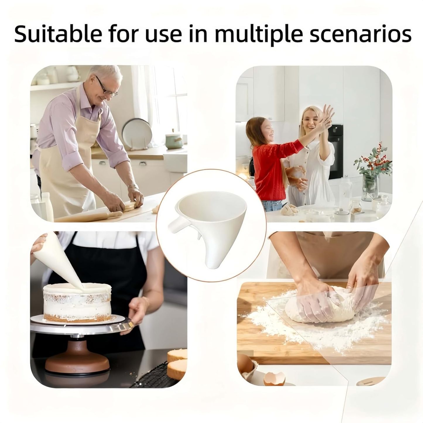 🔥LAST DAY 50% OFF✨🥰 Flour Funnel for Kitchen Aid Stand Mixer🥚🍰—The chef's right-hand assistant👨‍🍳💖