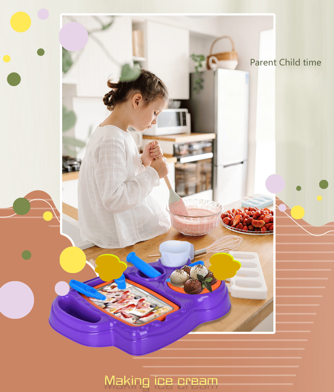 🍨🍨DIY Rolled Ice Cream Maker Set for Kids & Adults – No Electricity Needed