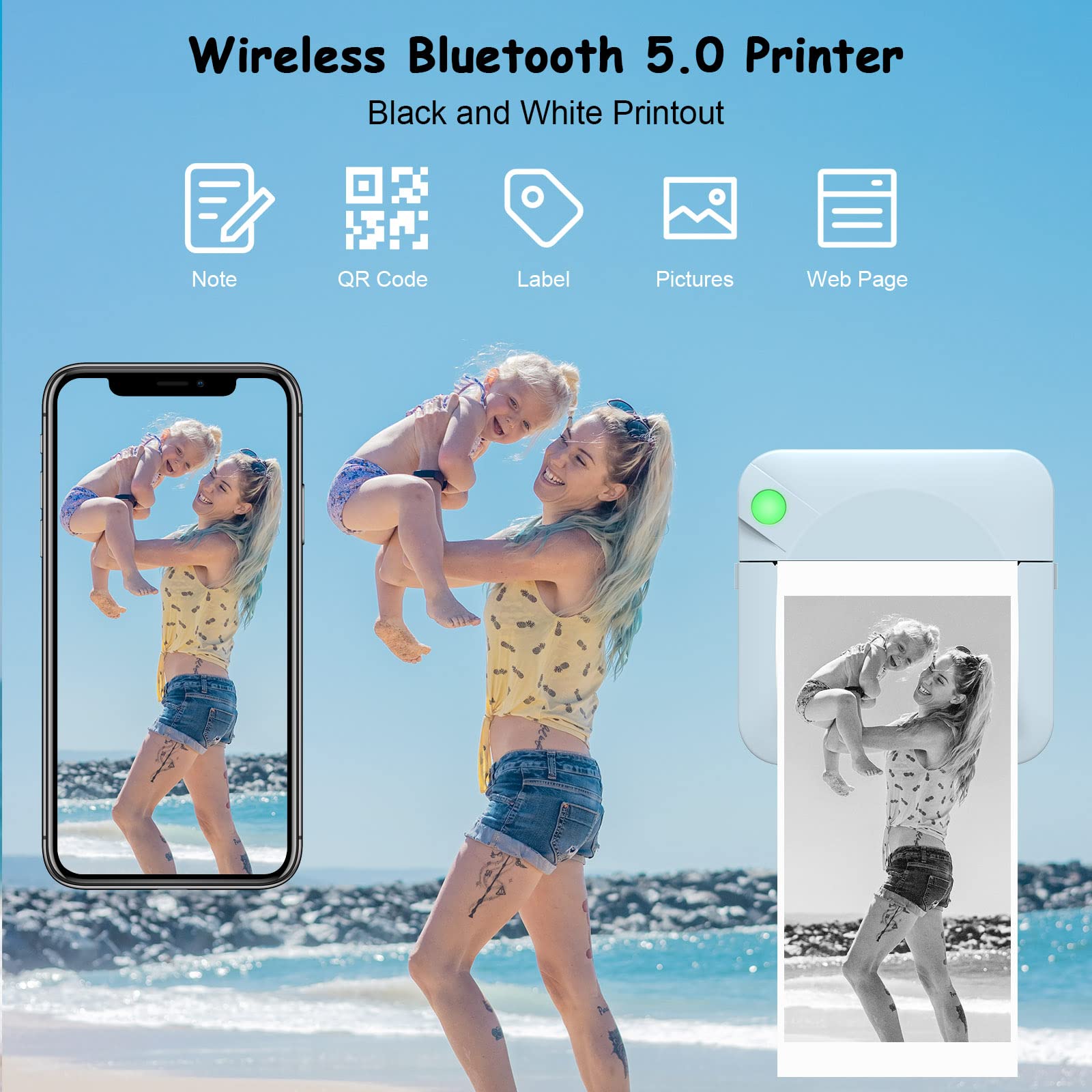 ⚡Flash Sale⚡ Mini Bluetooth Thermal Printer 🖨️ Portable Pocket Printer