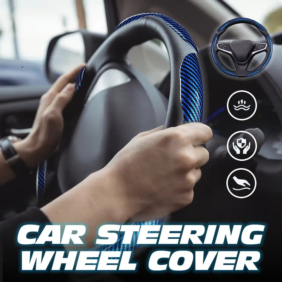 🔥Samez Carbon Fiber Silicone Anti-Slip Car Steering Wheel Cover Universal Fit🔥