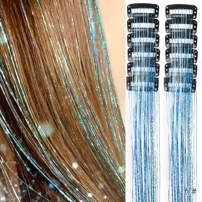 🔥Last Day 49% OFF ✨Clip-in Tinsel Hair Extensions(A set of 12 pieces)🌈
