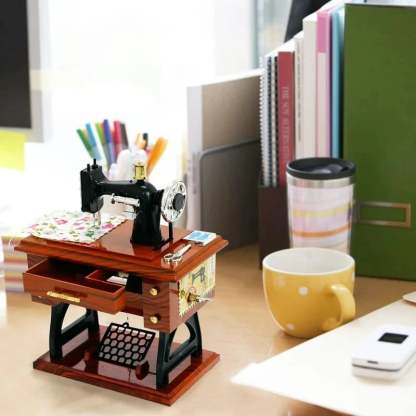 🎶Time Limit Sale 50% OFF - Wood Mini Sewing Machine Music Box