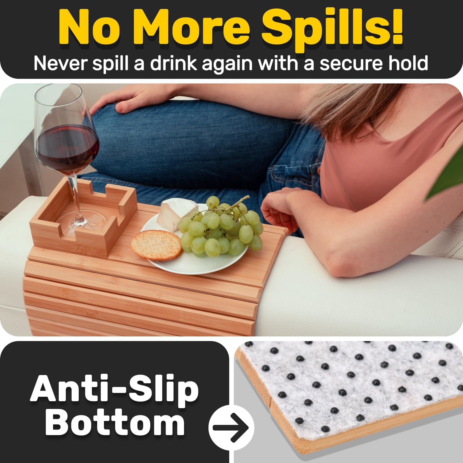🔥Last Day 49% OFF🔥🎉Wood Couch Cup Holder – Your Sofa’s Best Friend
