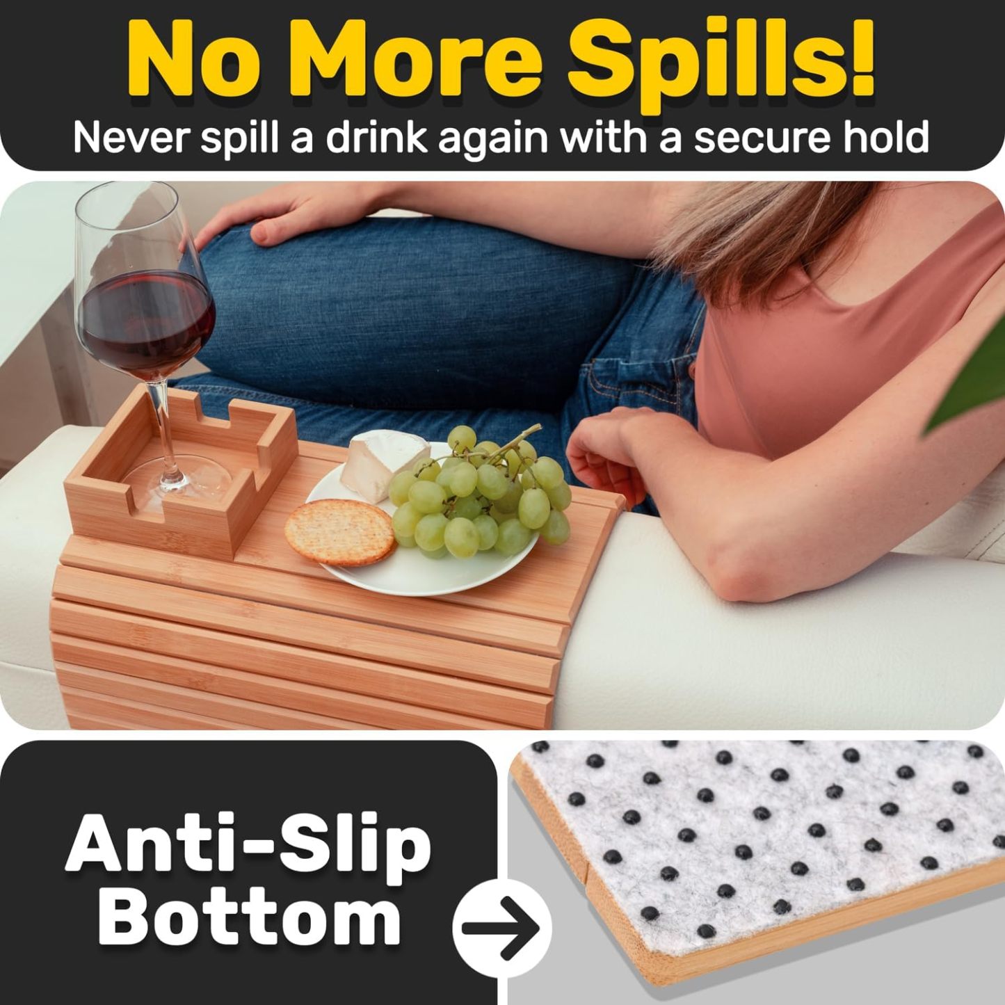 🔥Last Day 49% OFF🔥🎉Wood Couch Cup Holder – Your Sofa’s Best Friend