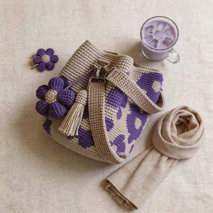✨Handmade Crochet Flower Tote 🌼