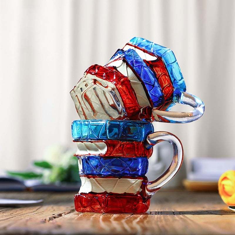 📚 Stacked Books Glass Mug