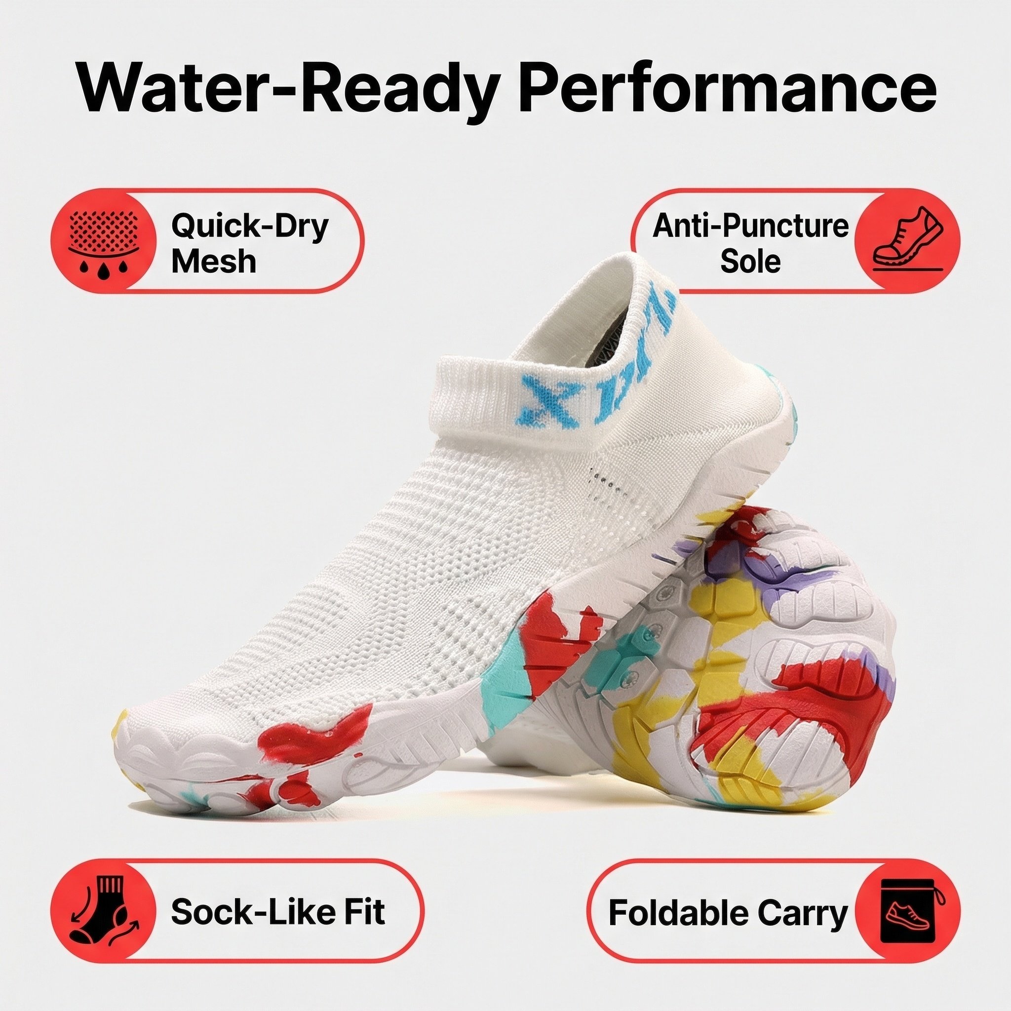 Water and Land Cut-resistant and Puncture-resistant Beachcombing Quick-drying Water Play Shoes