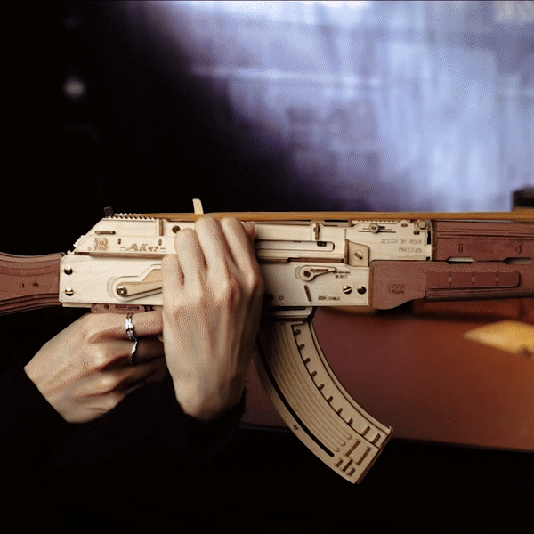 🔫ROKR AK-47 Assault Rifle Gun Toy 3D Wooden Puzzle LQ901🎁
