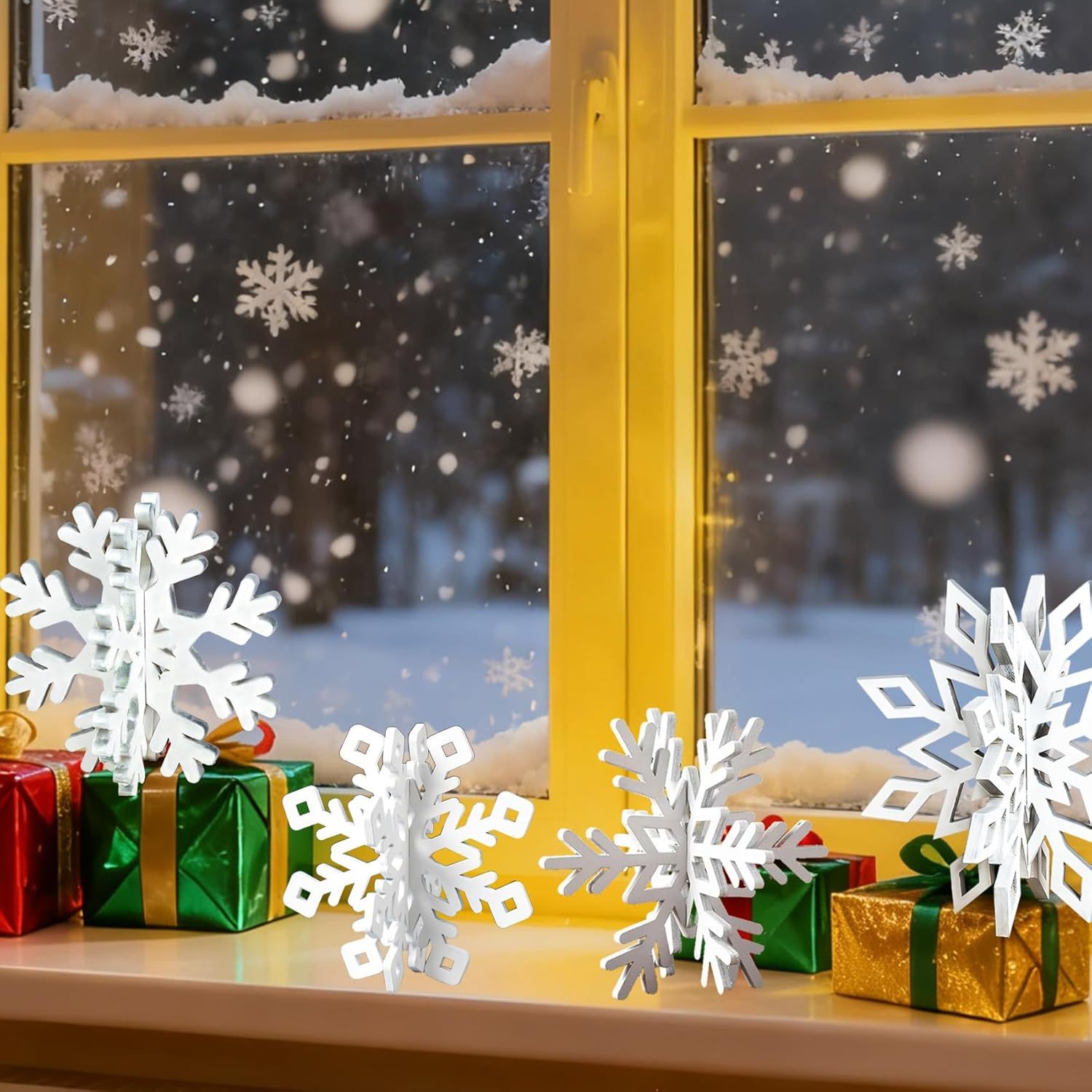 🔥Christmas 3D Snowflakes for Winter Wonderland Party Home Office ( 3Pcs )⭐❄