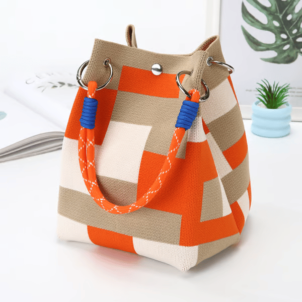 🌴 Boho Crochet Bucket Bag for Women – Handmade Woven Summer Beach Shoulder Bag