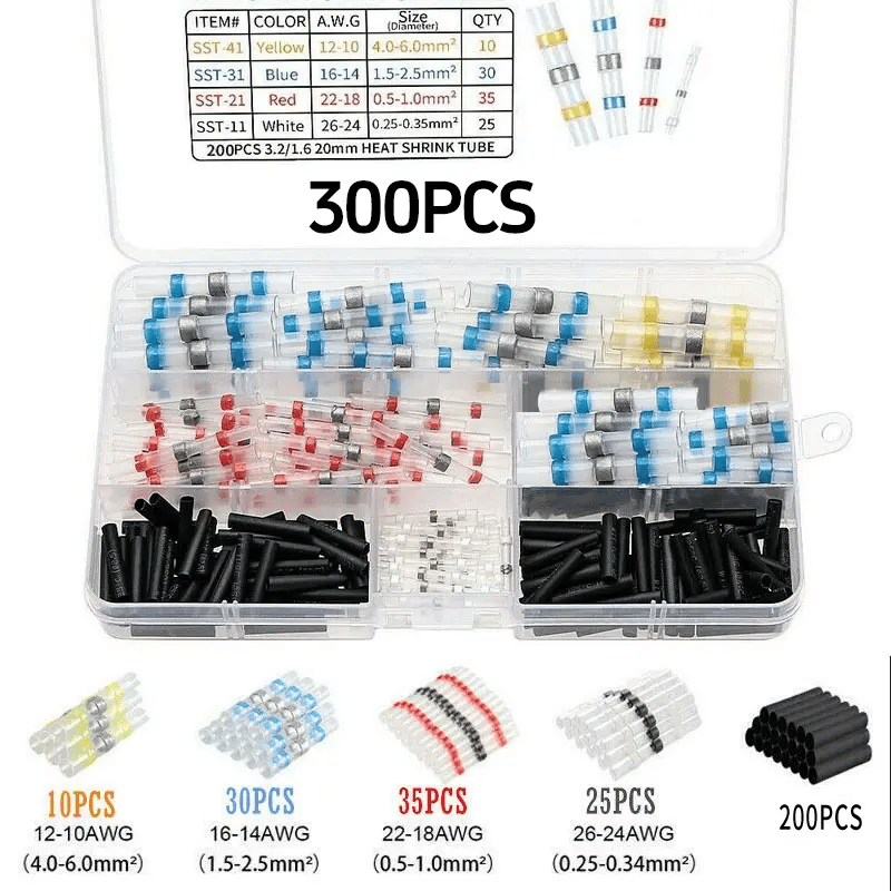 300PCS WATERPROOF SOLDER WIRE CONNECTOR KIT