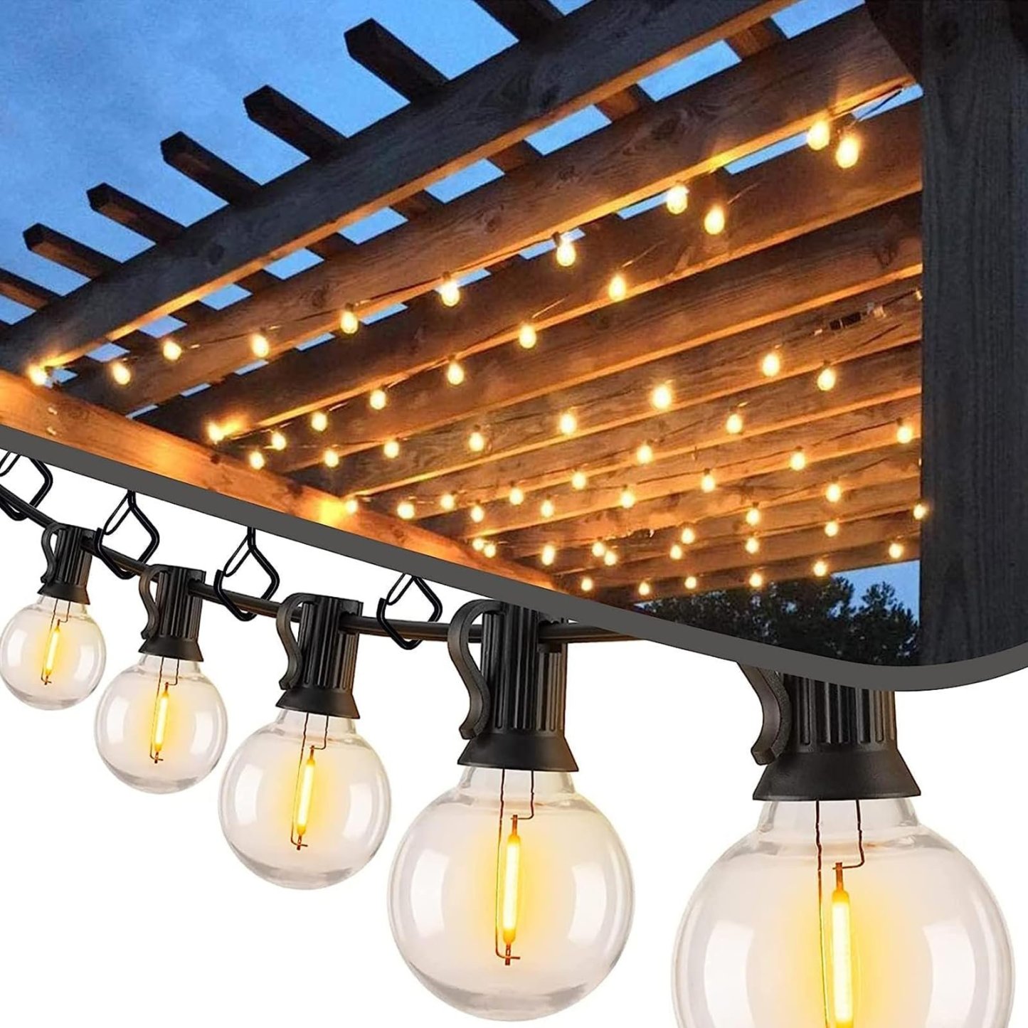 30-Piece Heavy Duty Outdoor String Light Hooks with Safety Buckle
