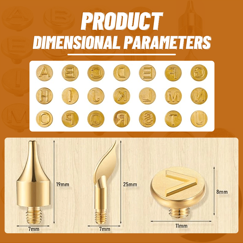 🔥Last Day 49%OFF -26 Letters Copper Mold -DIY Wood Burning/Carving Set🖊