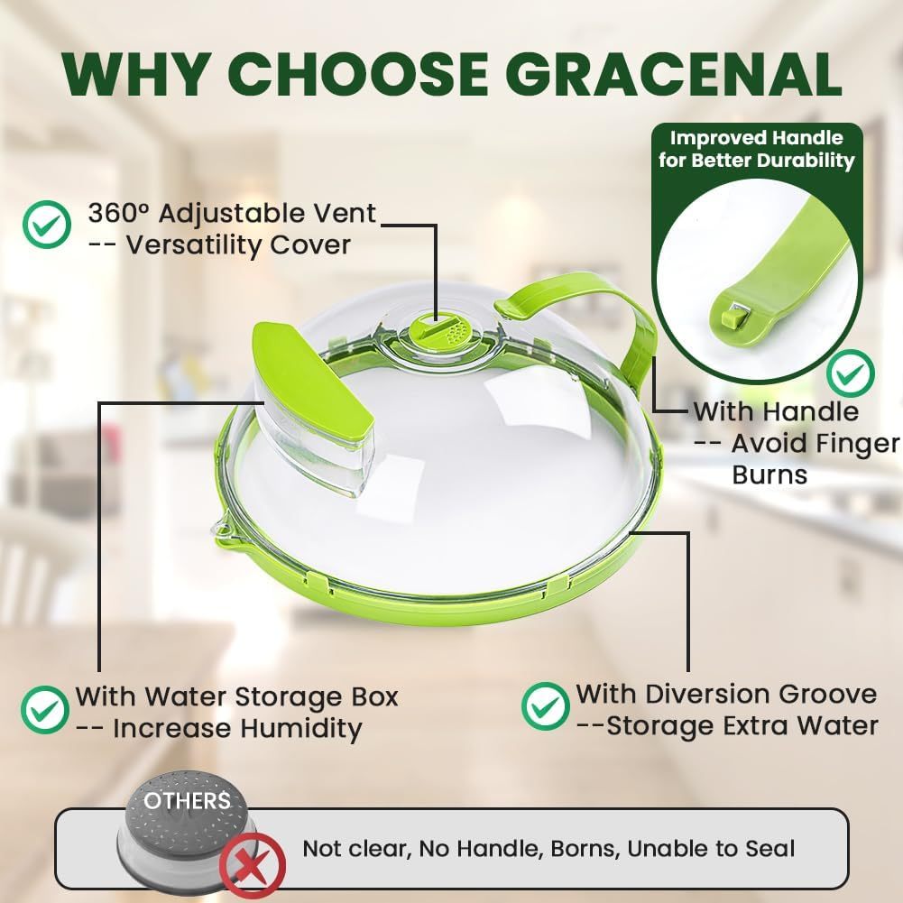 Microwave Splatter Cover with Water Steamer