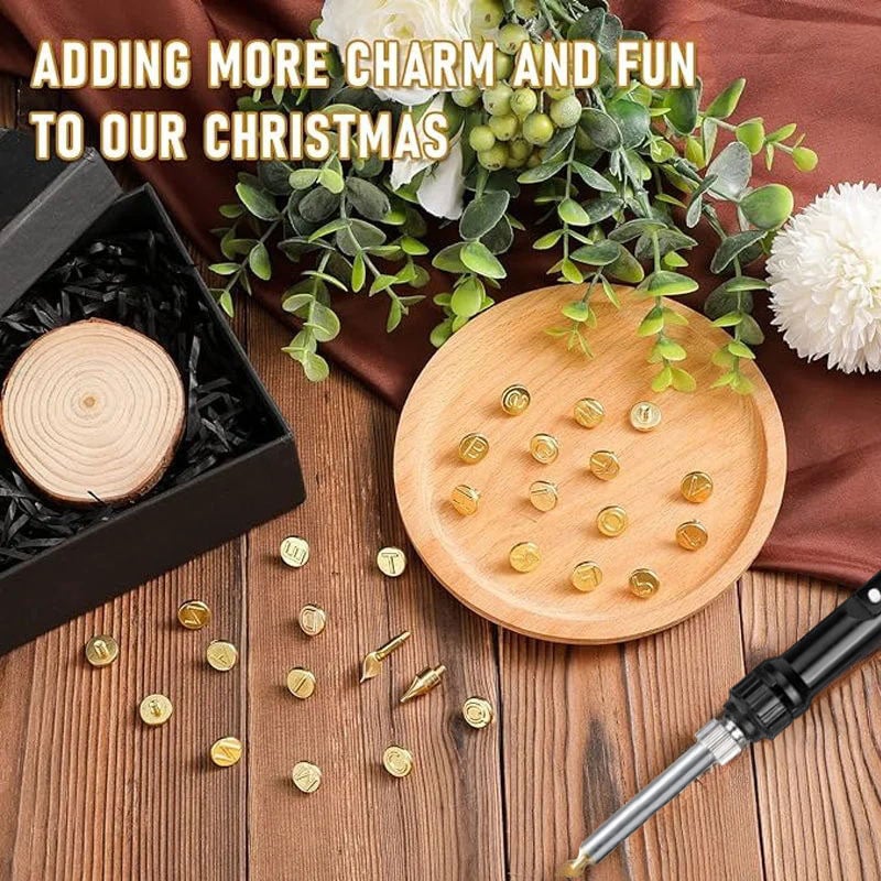 🔥Last Day 49%OFF -26 Letters Copper Mold -DIY Wood Burning/Carving Set🖊