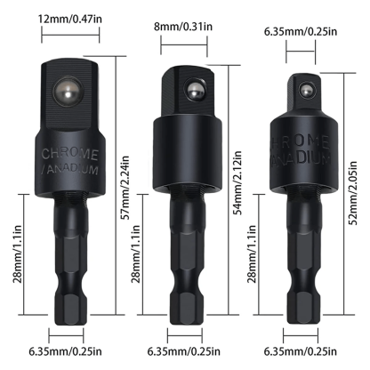 🔥HOT SALE 35% OFF -🛠️6Pcs Right Angle Drill Attachment Set with 105° Angle Drill Adapter and Impact Grade Socket Adapter