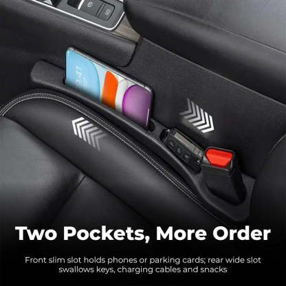 Universal Car Seat Gap Filler Strip – Anti-Drop Pad with Seatbelt Slot