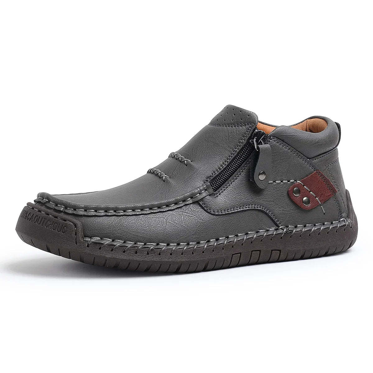 ⏰Limited Time Sale 50% OFF-Men’s Handmade Premium Leather Slip-On Driving Boots – Wide Toe, Arch Support