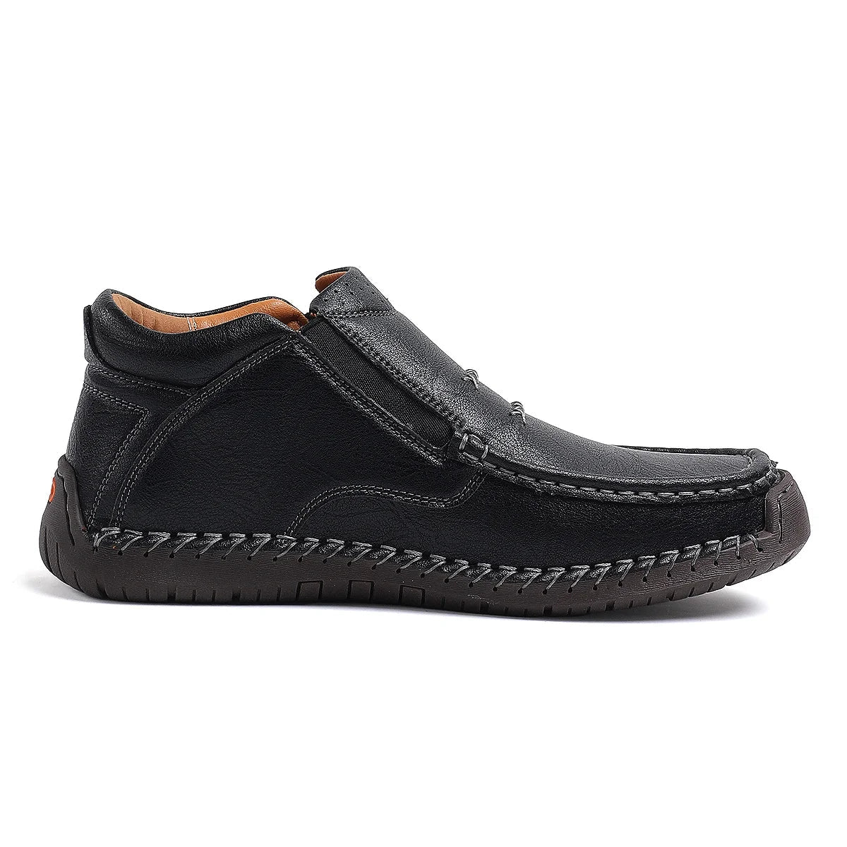 ⏰Limited Time Sale 50% OFF-Men’s Handmade Premium Leather Slip-On Driving Boots – Wide Toe, Arch Support