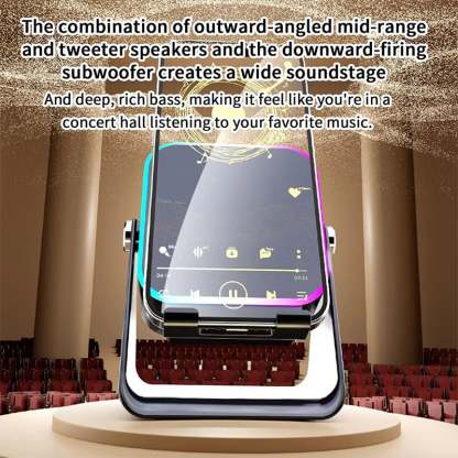 💥 FINAL TIME SALE! 40% OFF🎶📱 5-in-1 Wireless Induction Bluetooth Speaker with Adjustable Phone Stand