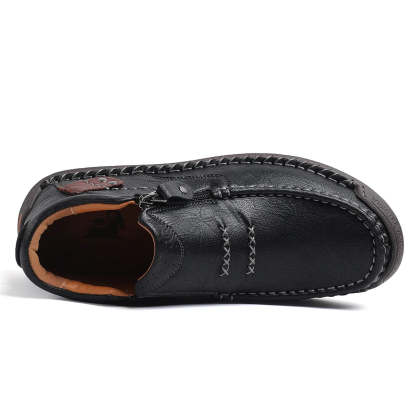 ⏰Limited Time Sale 50% OFF-Men’s Handmade Premium Leather Slip-On Driving Boots – Wide Toe, Arch Support