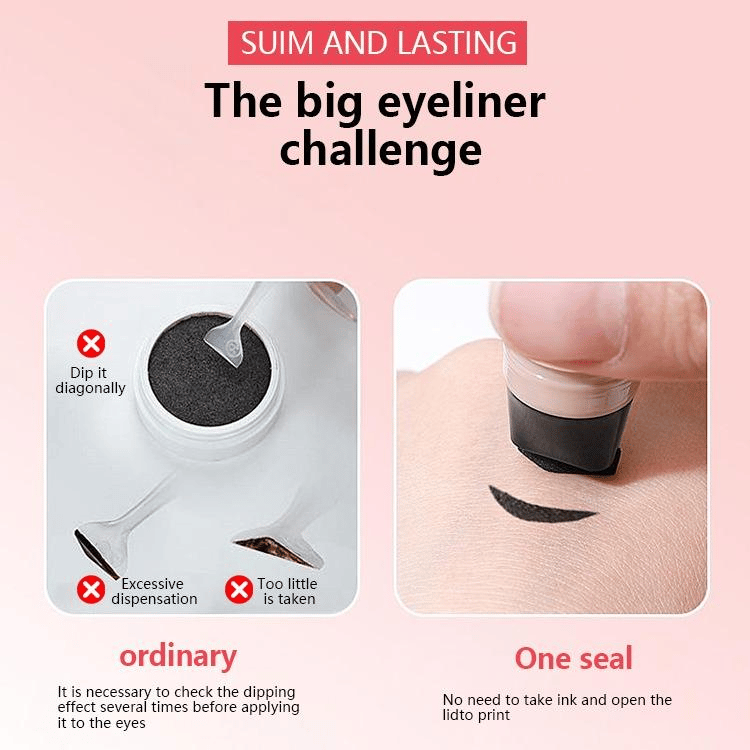 🔥Dual-Head Design Rotating Eyeliner Stamp Pen✨ Waterproof, Quick-Dry & Long-Lasting👑