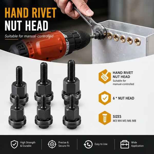 🛠️Head Rivet Nut Tool, M3 M4 M5 M6 M8 Rivnut Kit